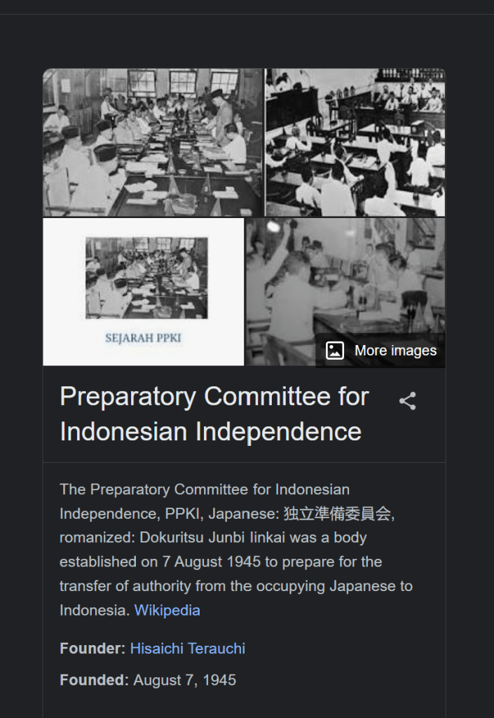 Hasil pencarian - PPKI (Panitia Persiapan Kemerdekaan Indonesia)