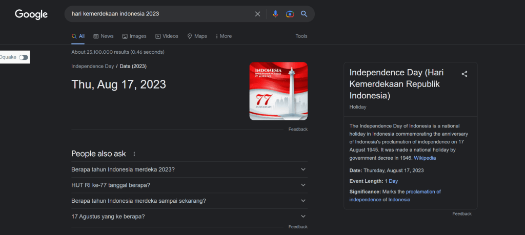 Hari Kemerdekan Indonesia Tahun 2023 - Hasil pencarian Google